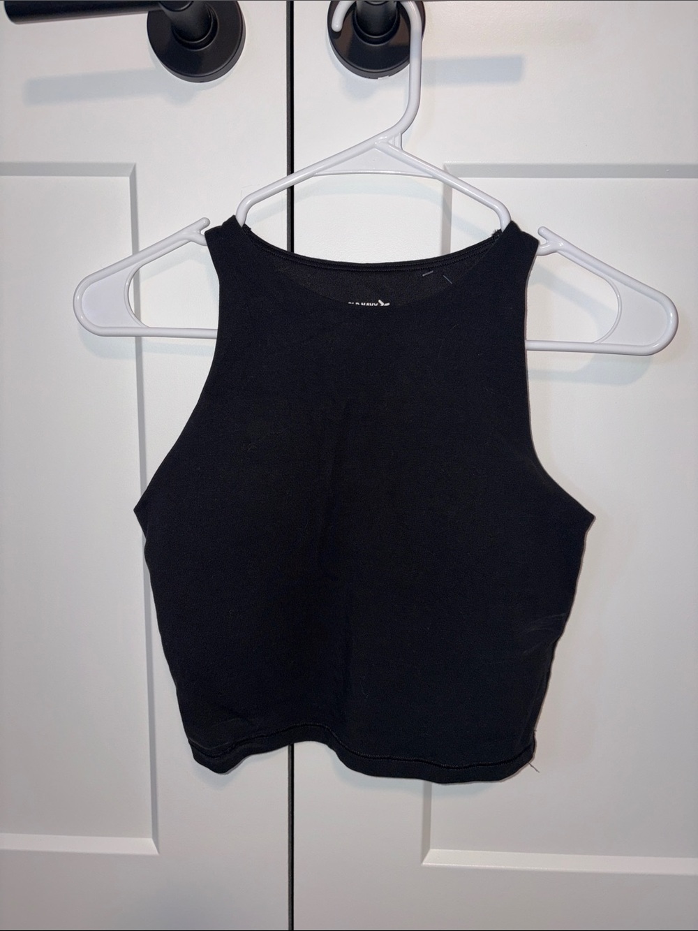 Old Navy Black High-Neck Cropped Tank